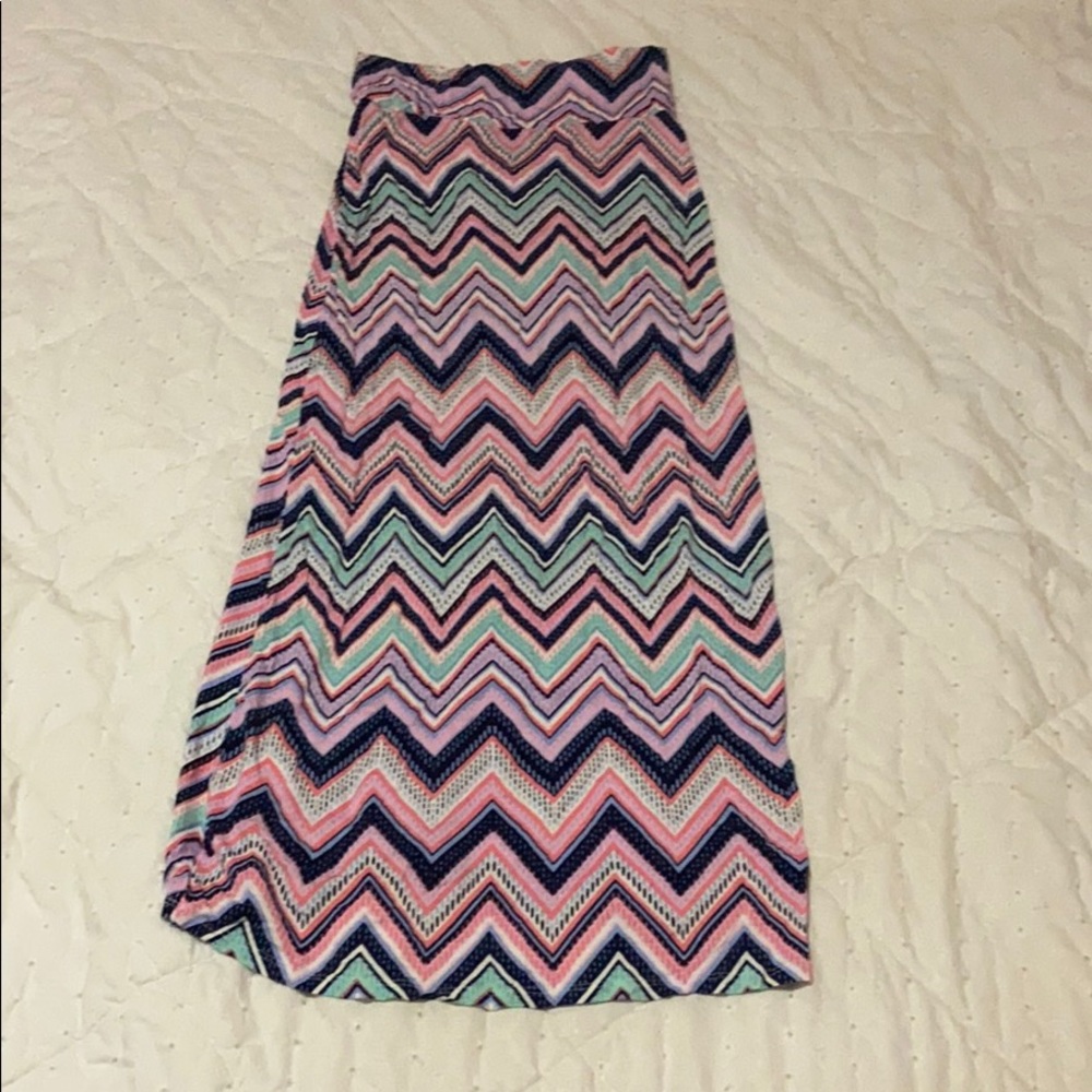 chevron maxi skirt